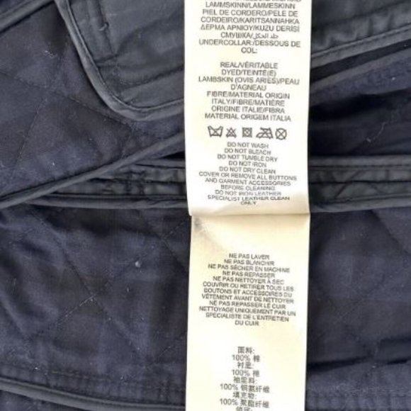 Authentic BURBERRY BRIT Quilted Lamb Leather Sleeve Jacket Quilted Fits a Large - Picture 13 of 16